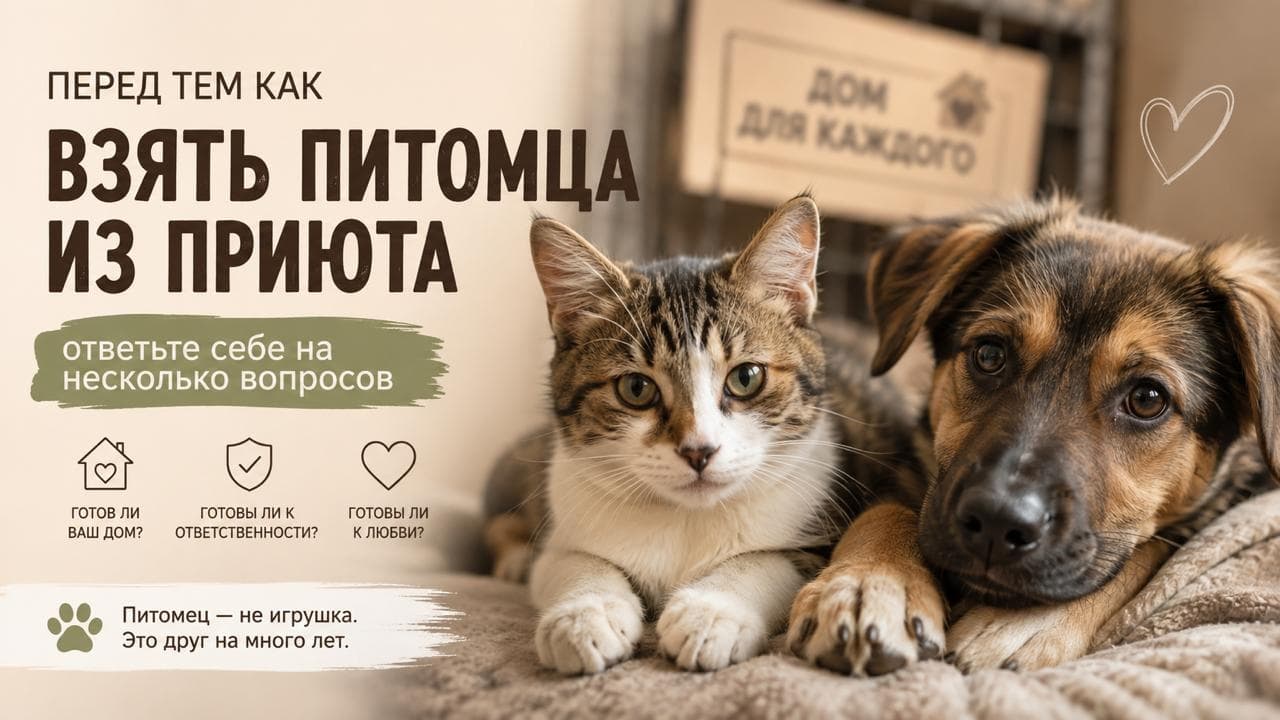Перед тем как взять питомца из приюта: ответьте себе на 10 вопросов